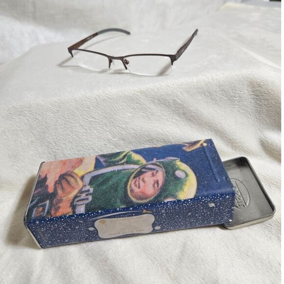 Fossil Other - FOSSIL Carson Bronze Steel Half Rim Mens Eyeglasses Frame, 49 17‎ 135, w/case